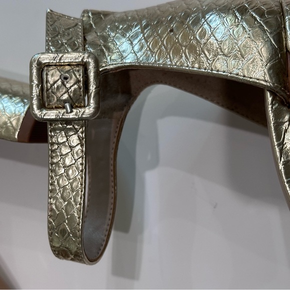 Mix No. 6 Gold Block Heel Sandals - Picture 8 of 12